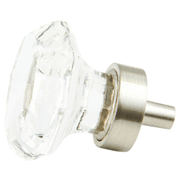 1-1/4" Stargaze Octagonal Clear Cabinet Knob, Satin Nickel Main - Image
