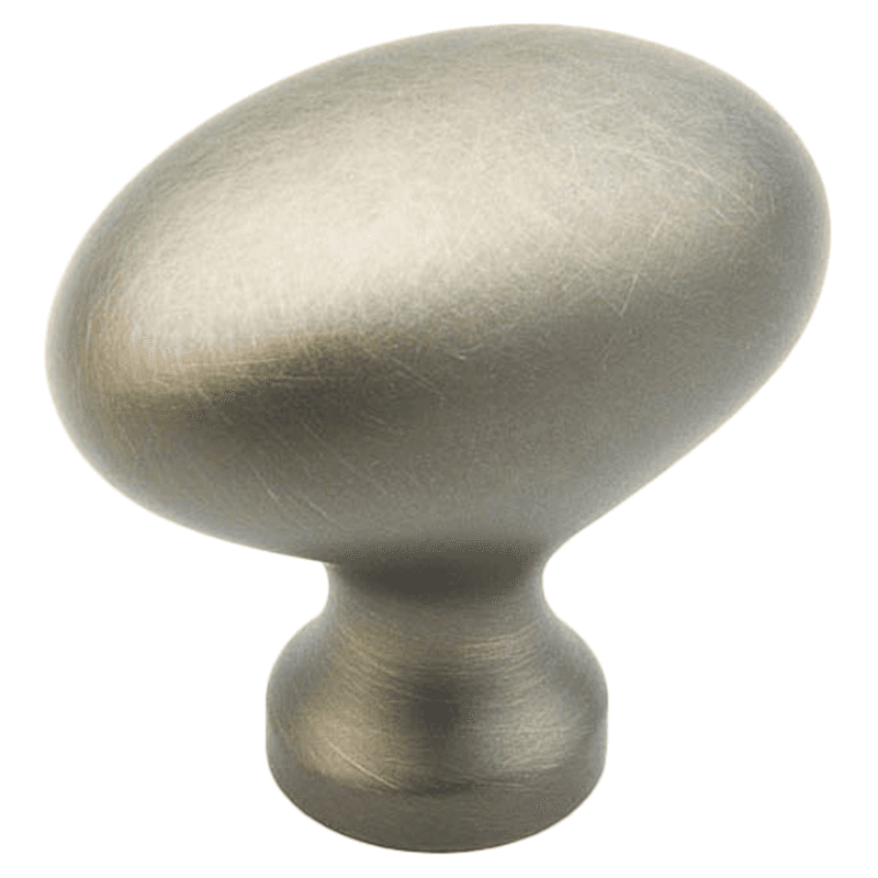 1-3/8" Traditional Oval Cabinet Knob, Antique Nickel Main - Image