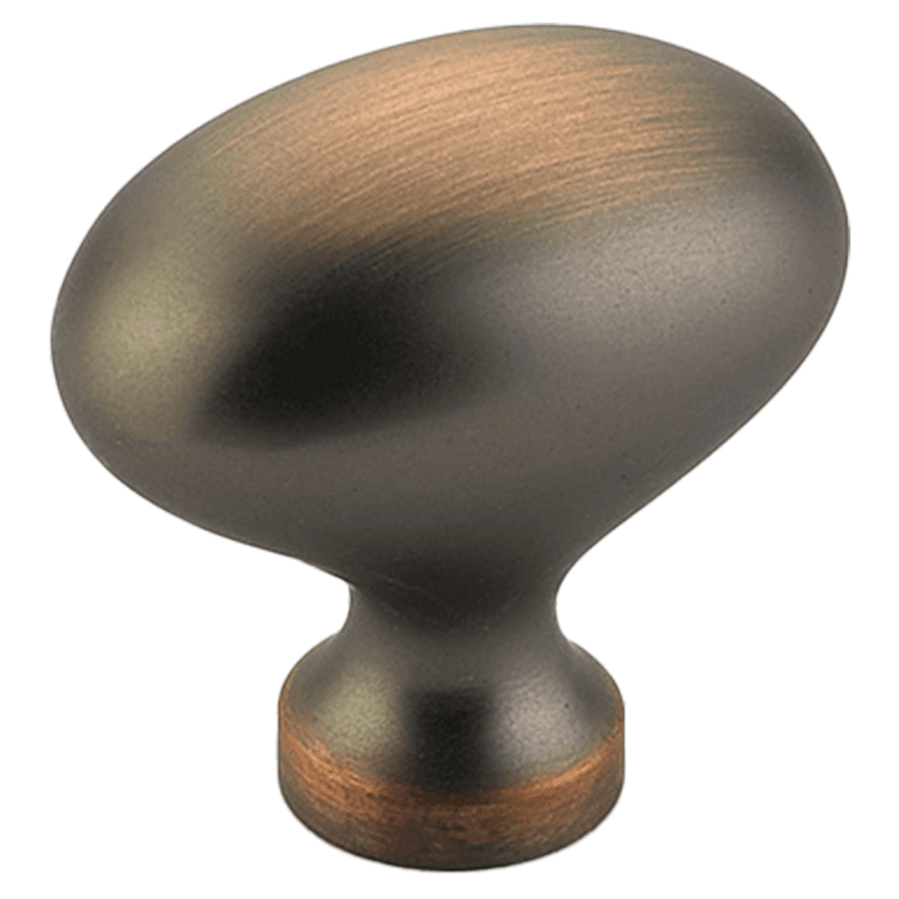 1-3/8" Traditional Oval Cabinet Knob, Aurora Bronze Main - Image