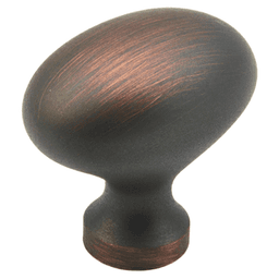 1-3/8" Traditional Oval Cabinet Knob, Michelangelo Bronze Main - Image