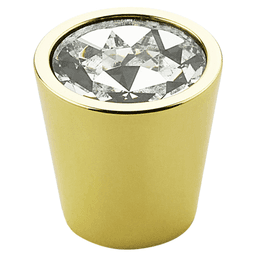 1-1/16" Stargaze Cylinder Clear Cabinet Knob, Polished Brass Main - Image