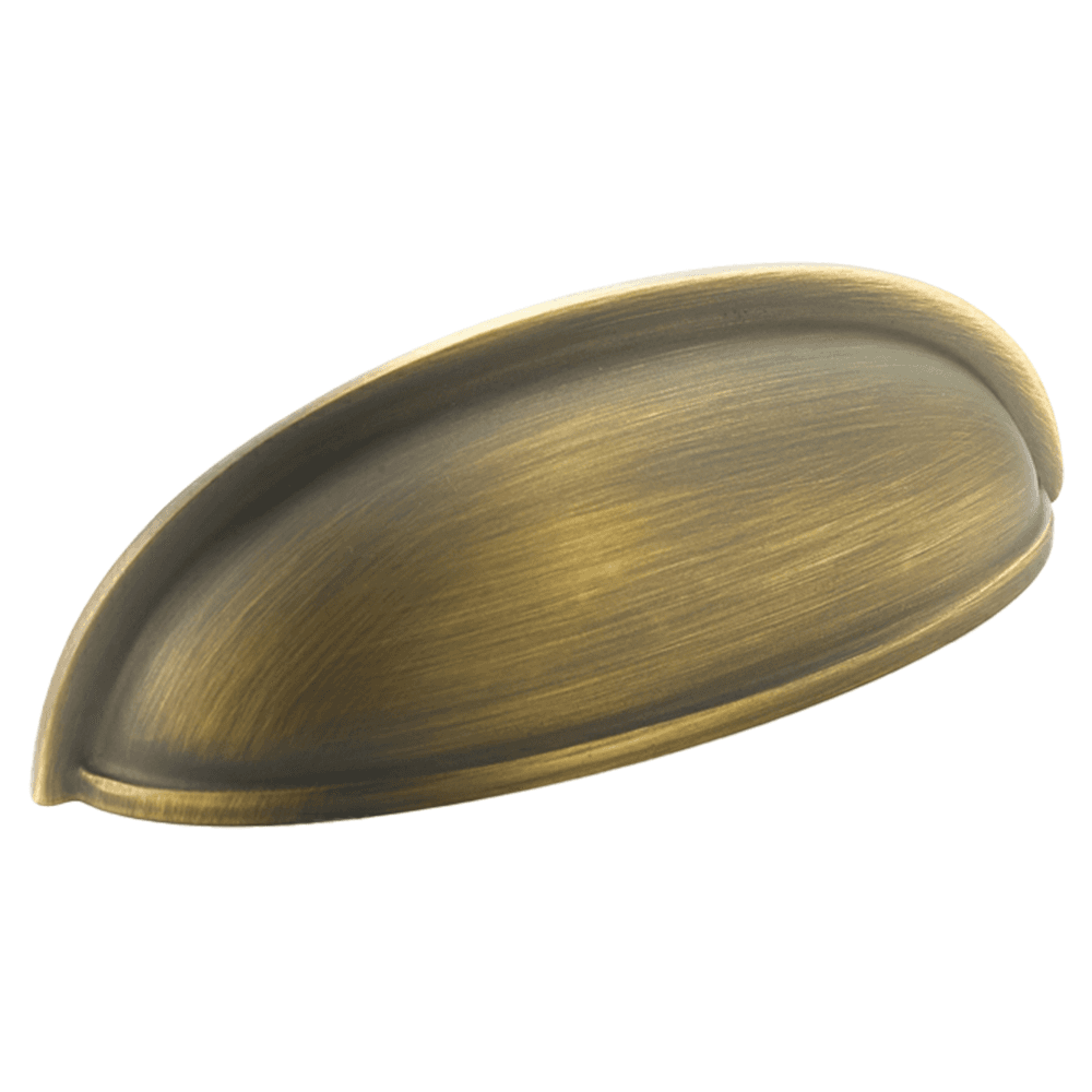 3" Traditional Cup Pull, Antique Light Brass Main - Image