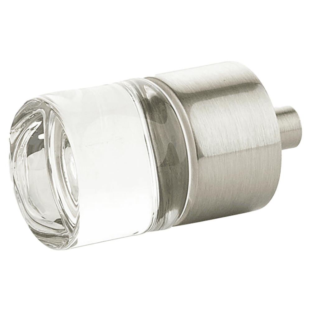 7/8" City Lights Cylinder Glass Cabinet Knob, Satin Nickel Main - Image