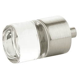 7/8" City Lights Cylinder Glass Cabinet Knob, Satin Nickel Main - Image
