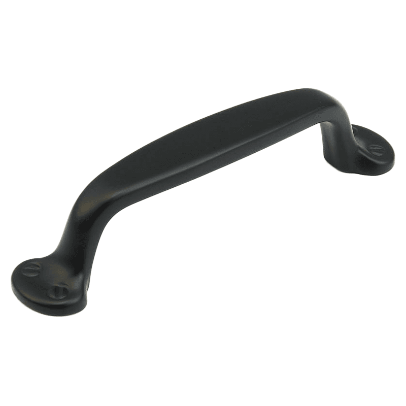 4" Country Cabinet Pull, Flat Black Main - Image