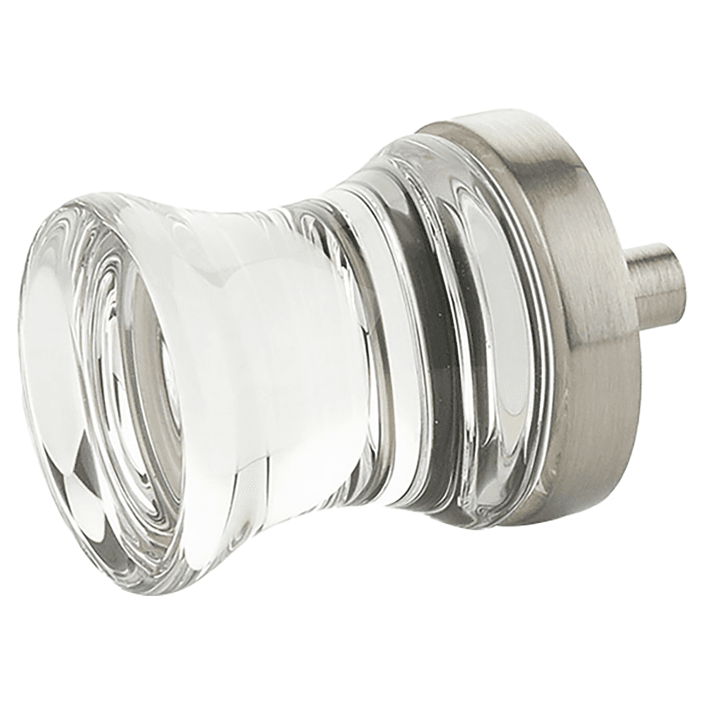 1-1/8" City Lights Concave Glass Cabinet Knob, Satin Nickel Main - Image