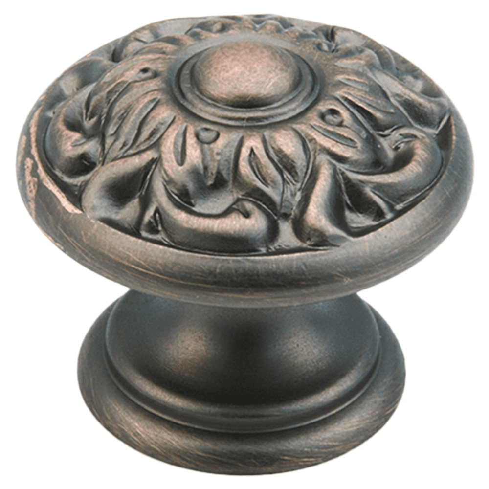 1-3/8" Corinthian Round Cabinet Knob, Michelangelo Bronze Main - Image