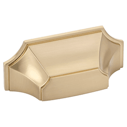 3" Empire Cup Pull, Signature Satin Brass Main - Image