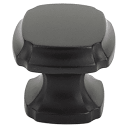 1-3/8" Empire Square Cabinet Knob, Matte Black Main - Image