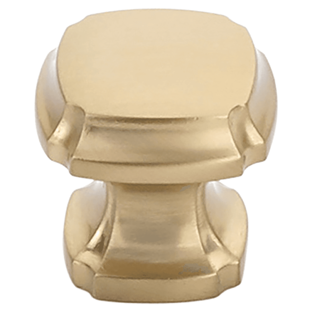 1-3/8" Empire Square Cabinet Knob, Signature Satin Brass Main - Image