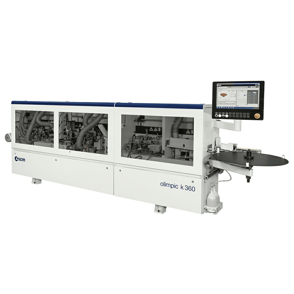 Close-up of Olimpic K 360's end cutting and rounding unit