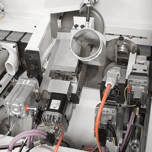 R-K Trimming Unit - Rapid machining changeover between thin, thick and solid wood edges.
