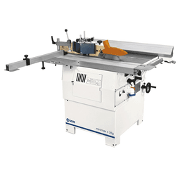 Minimax Single-phase 2.5Hp (x3) 3.5' Combination machine 10' main blade w/10' Tersa cutterblock, 1.25' shaper spindle, outrigger, wheels for movement - Main Image