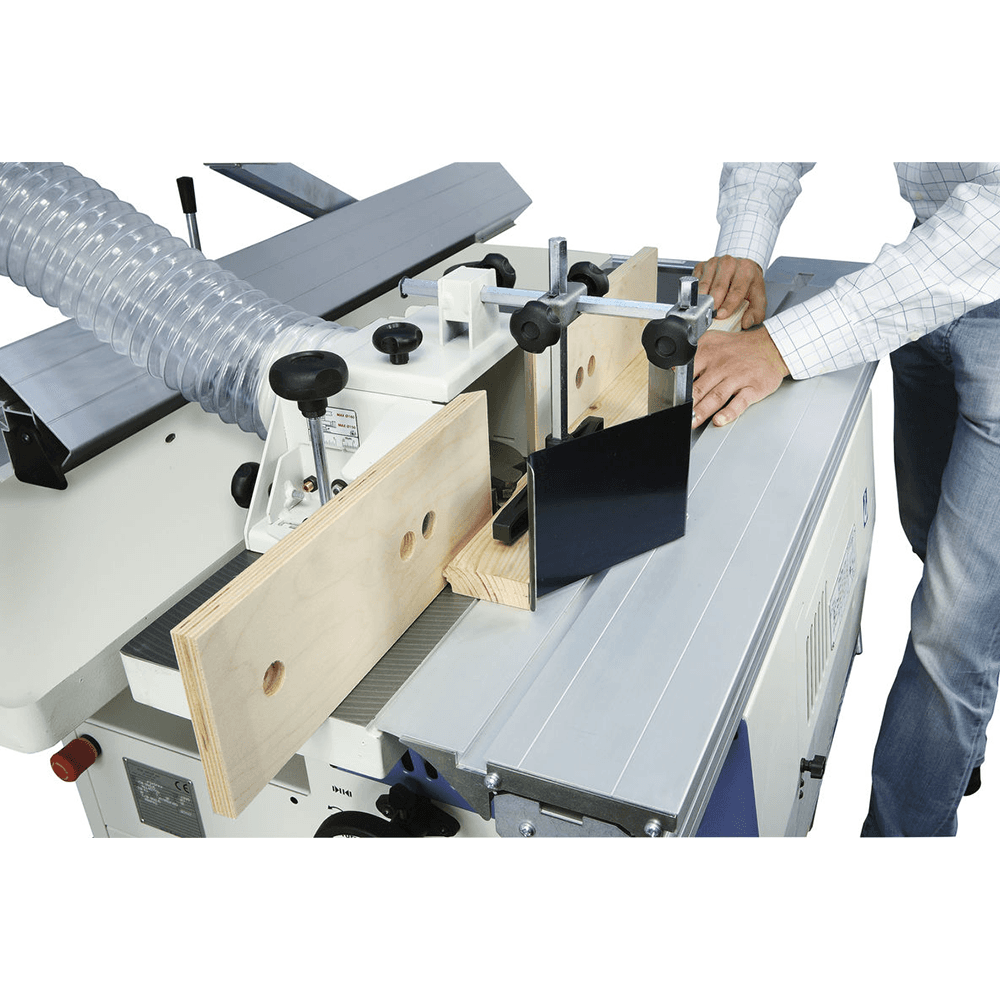 Minimax Single-phase 2.5Hp (x3) 3.5' Combination machine 10' main blade w/10' Tersa cutterblock, 1.25' shaper spindle, outrigger, wheels for movement - Alt Image 2