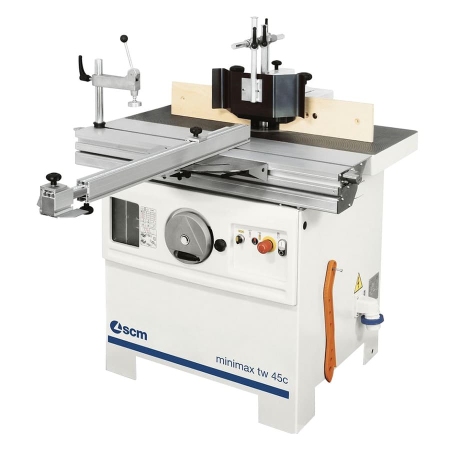 SCM Minimaxc TW 45C Spindle Shaper with Sliding Table and Fixed Spindle 4HP Three Phase