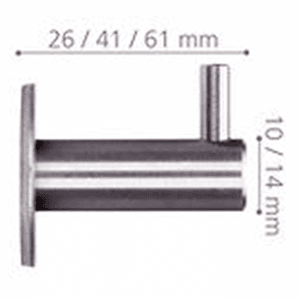 26mm 44410 Series Hook, Brushed Satinless Steel Alt 3 - Image