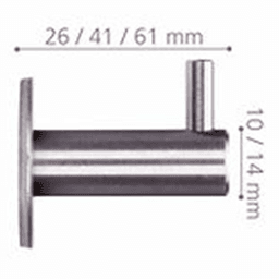 26mm 44410 Series Hook, Brushed Satinless Steel Alt 3 - Image