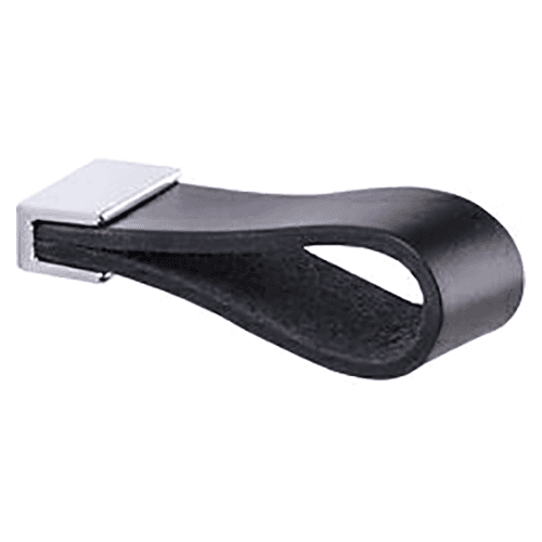 5/8" 2Z221 Series Cabinet Finger Pull, Polished Chrome/Black Leather Main - Image