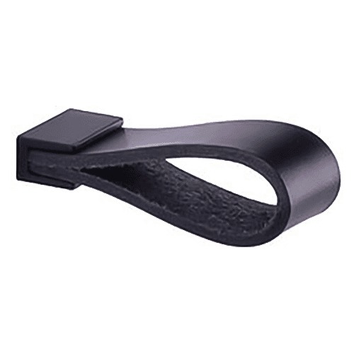 5/8" 2Z221 Series Cabinet Finger Pull, Matte Black/Black Leather Main - Image