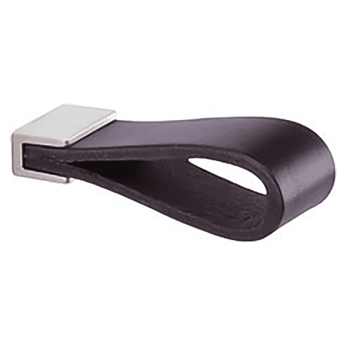 5/8" 2Z221 Series Cabinet Finger Pull, Satin Nickel/Black Leather Main - Image