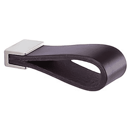 5/8" 2Z221 Series Cabinet Finger Pull, Satin Nickel/Black Leather Main - Image