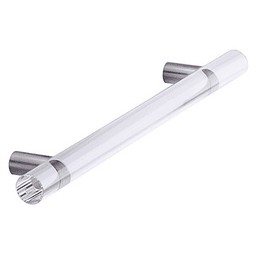 7-1/2" 44537 Series Cabinet Handle Pull, Brushed Stainless Steel/Clear Main - Image