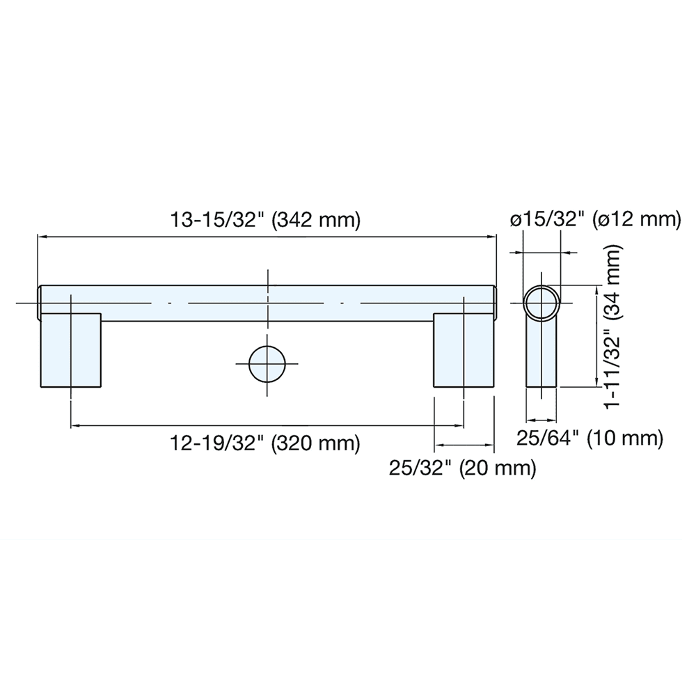 320mm SUS Handle Pull, Satin Alt 3 - Image