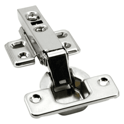 101° Opening Standard Euro Hinge with Damper, 19 Overlay, Stainless Steel, Screw-On Alt 1 - Image