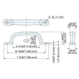 6-5/16" Cabinet Handle Pull, Mirror Alt 3 - Image