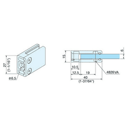 Sugatsune 1-1/16" Mini Glass Clamp in Chrome finish with 245lb Capacity