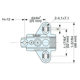 304B 3-Way Adjustable Wing Mounting Plate, Polished, Screw-On, 12mm - Alt Image 3