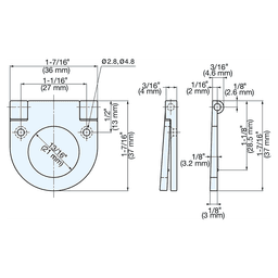 1-1/16" Folding Flush Pull, Satin Nickel Alt 5 - Image