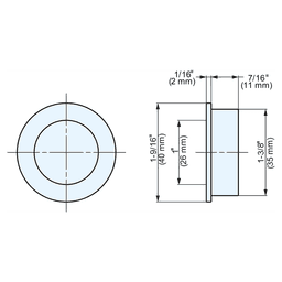 1-9/16" Recessed Finger Pull, Satin Nickel Alt 2 - Image