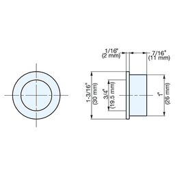 1-3/16" Recessed Finger Pull, Chrome Alt 1 - Image