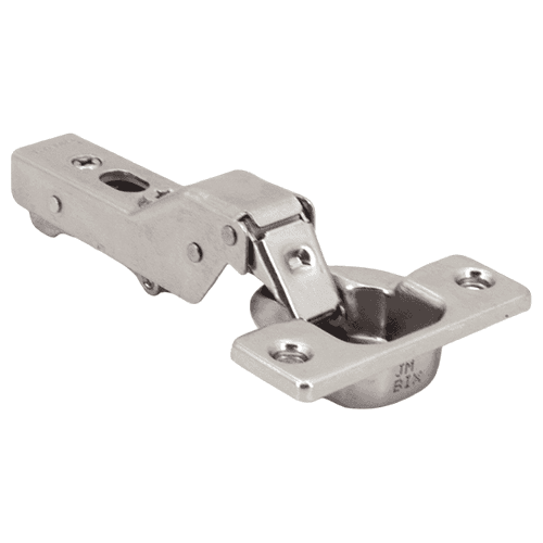 105° Opening Concealed Hinge, Free-Swinging, 9mm Overlay, Nickel, Screw-On Main - Image