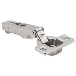 105° Opening Concealed Hinge, Self-Closing, Free-Swinging, 19mm Overlay, Nickel, Screw-On Main - Image