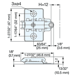 47mm Olympia Mounting Plate, Nickel Alt 3 - Image