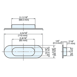 4-5/16" Recessed Finger Pull, Satin Nickel Alt 1 - Image