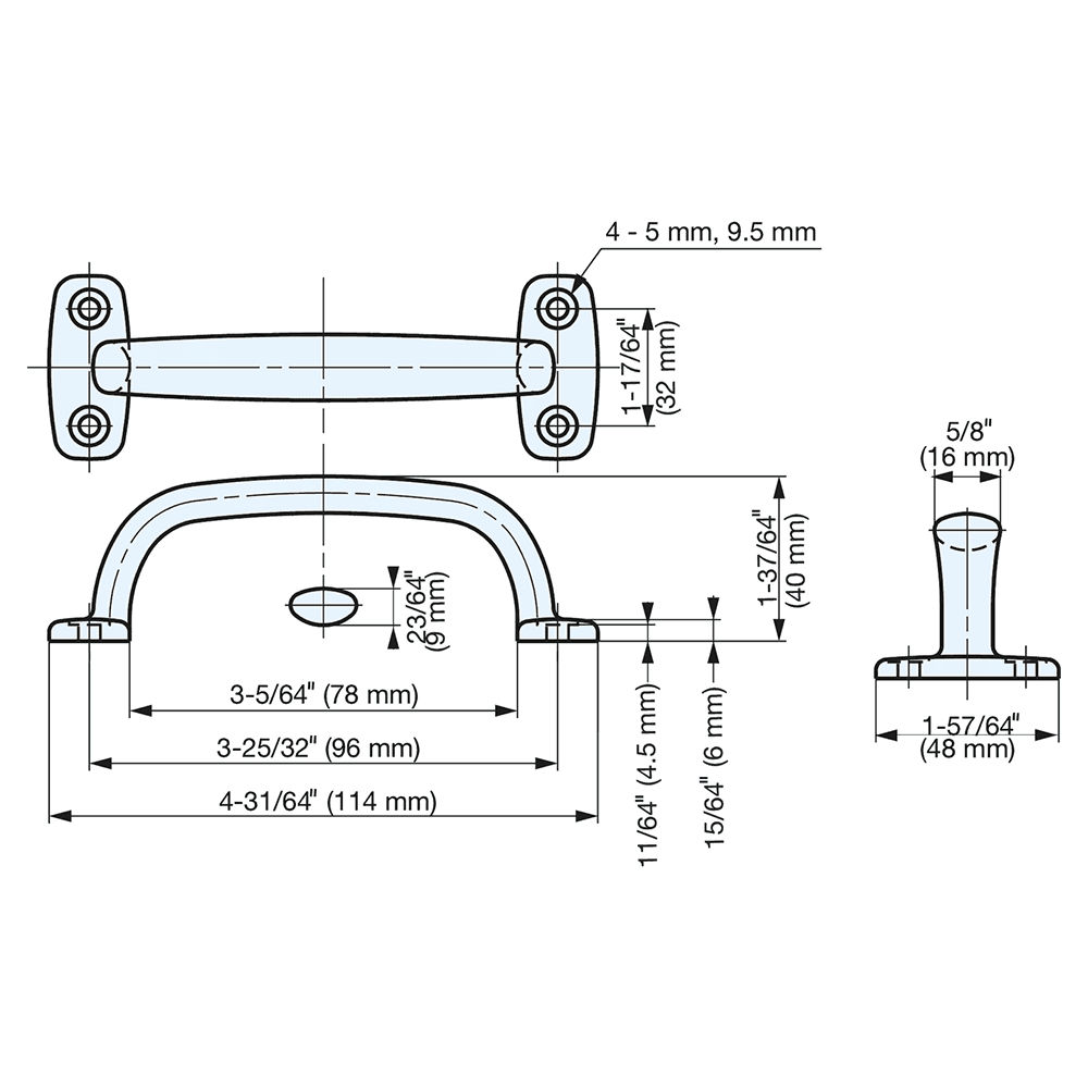 3-3/4" SUS 316 Cabinet Handle Pull, Mirror Alt 1 - Image