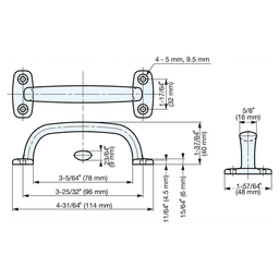 3-3/4" SUS 316 Cabinet Handle Pull, Mirror Alt 1 - Image