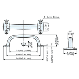 2-1/2" SUS 316 Cabinet Handle Pull, Mirror Alt 1 - Image
