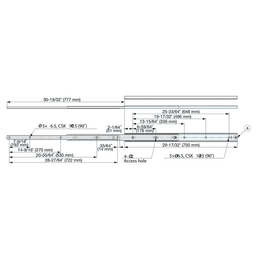 Drawer Slide with 149lb. Capacity, Side Mount, Full Extension, Plain, 29-9/16" Alt 1 - Image