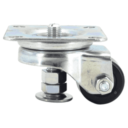 4-1/64" x 50mm Rubber Swivel Caster with Leveling Glide, Chrome Alt 1 - Image