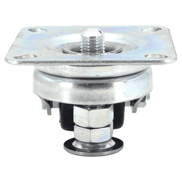 4-1/64" x 50mm Rubber Swivel Caster with Leveling Glide, Chrome Alt 3 - Image