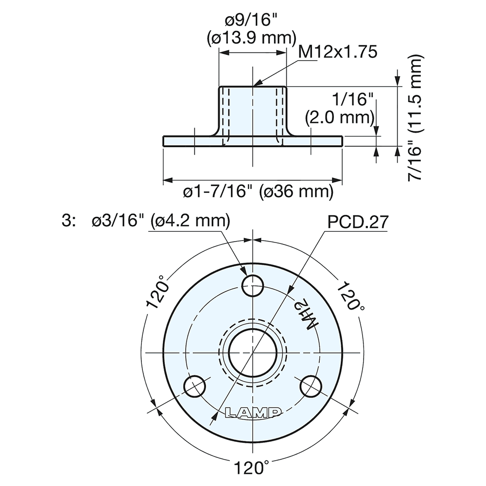 1-7/16" x 7/16" Stainless Steel Leveling Glide Base, Plain Alt 2 - Image