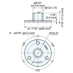 1-7/16" x 7/16" Stainless Steel Leveling Glide Base, Plain Alt 2 - Image