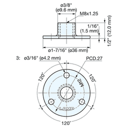 1-7/16" x 1/2" Stainless Steel Leveling Glide Base, Plain Alt 2 - Image