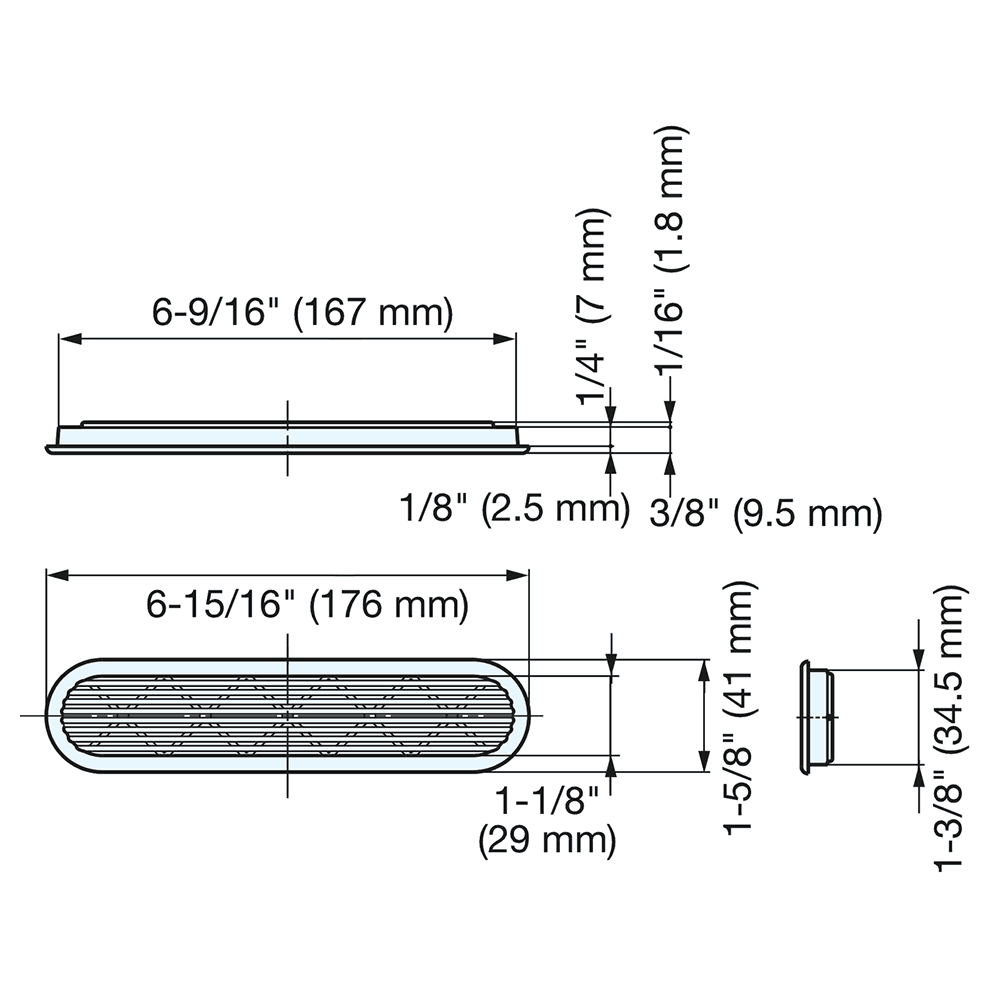 6-15/16" Plastic Ventilator, Brown Alt 3 - Image