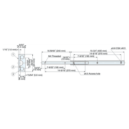 Low Profile Drawer Slide with 20lb. Capacity, Side Mount, 3/4 Extension, Anodized/Plain, 25-1/4" Alt 1 - Image
