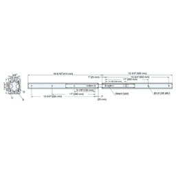 Drawer Slide with 20lb. Capacity, Side Mount, Full Extension, Anodized, 32-1/16" Alt 1 - Image